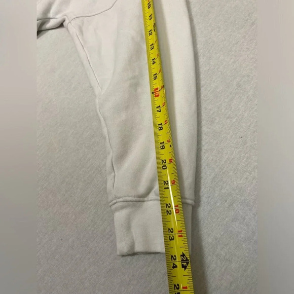Adidas white cropped sweatshirt hoodie Sz M - Picture 13 of 16